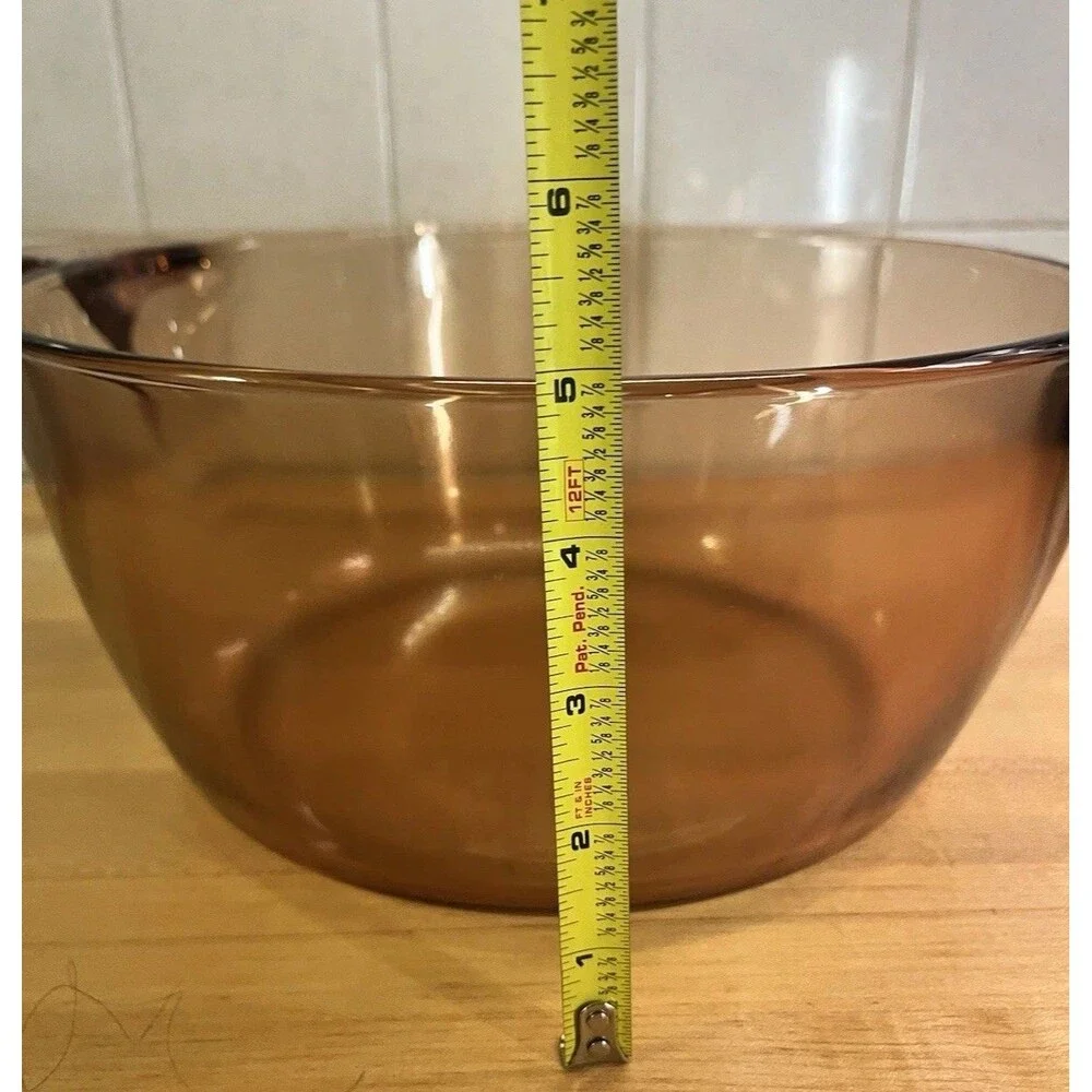 Vtg Corning Ware Visions Amber Glass Cookware 4.5L Dutch Oven Pyrex Lid Like New